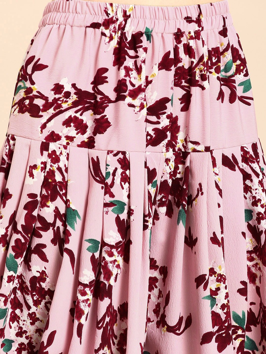 Women Pink & Maroon Printed Kurta With Dhoti Pants | LASVINI - Redefining Indian Fashion with Elegance