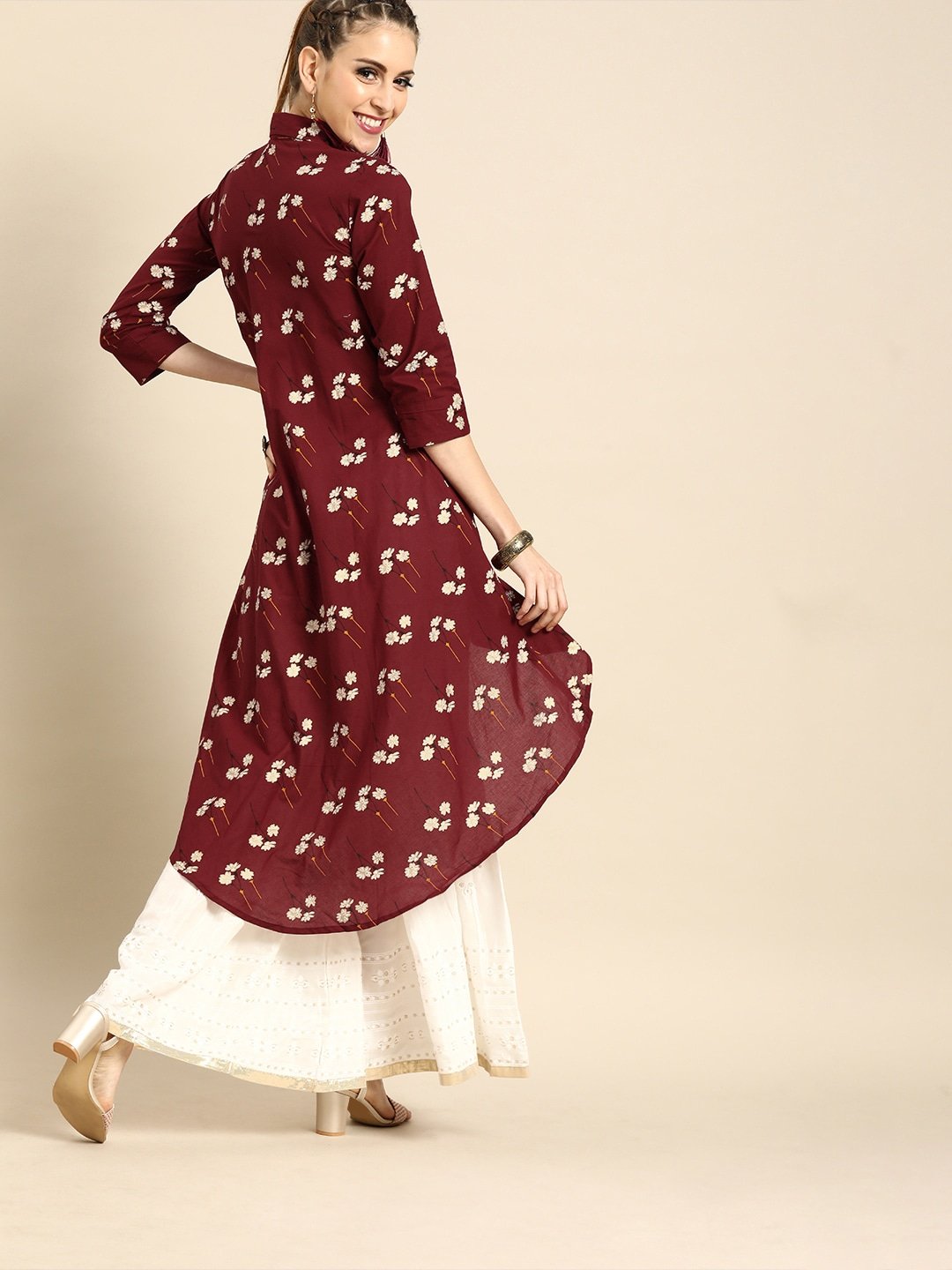 Women Asymmetric Tunic With Front Tie-Up Detail | LASVINI - Redefining Indian Fashion with Elegance
