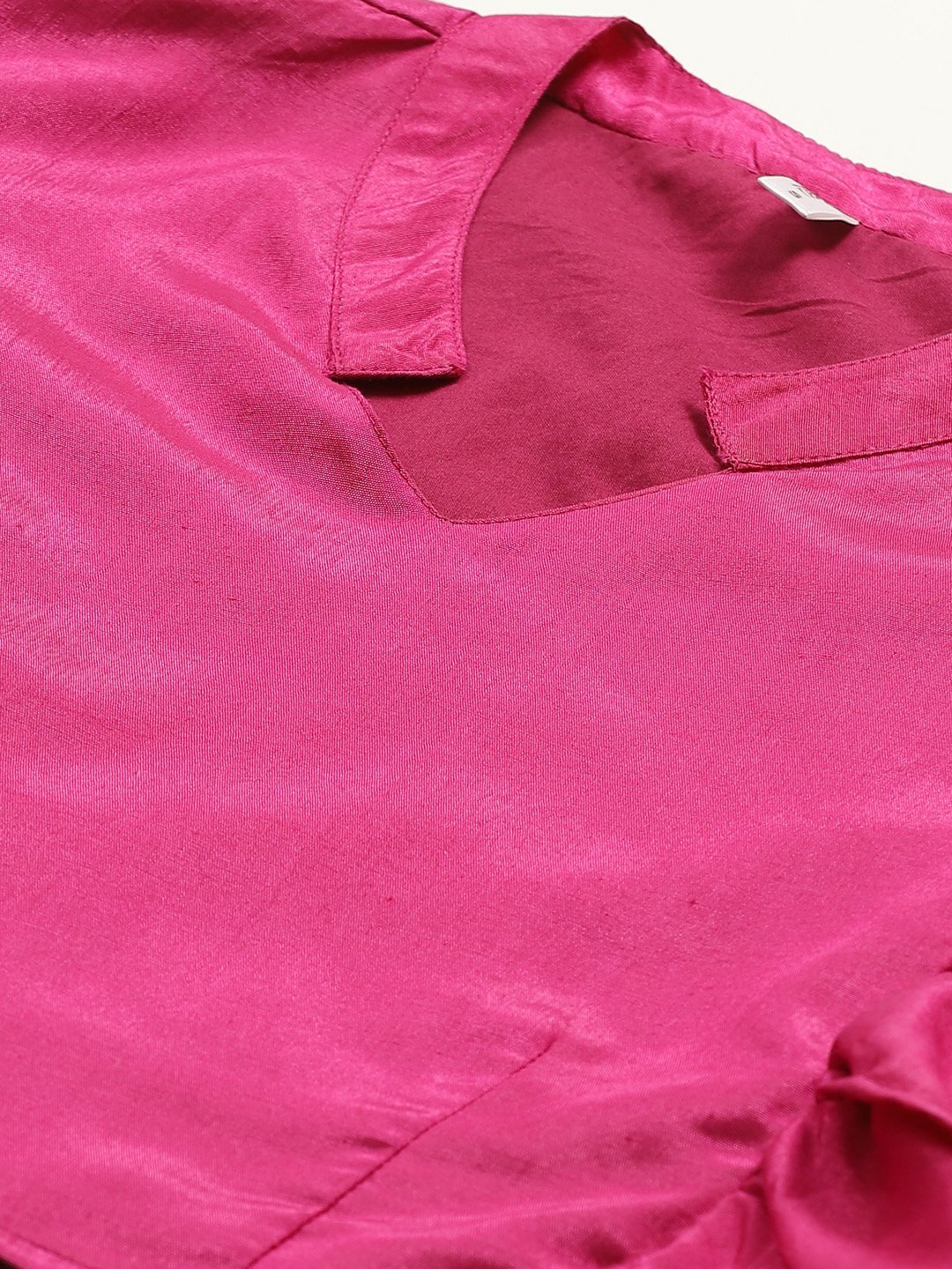 Women Burgundy Silk Blend Mandarin Collar Crop Top With Skirt | LASVINI - Redefining Indian Fashion with Elegance