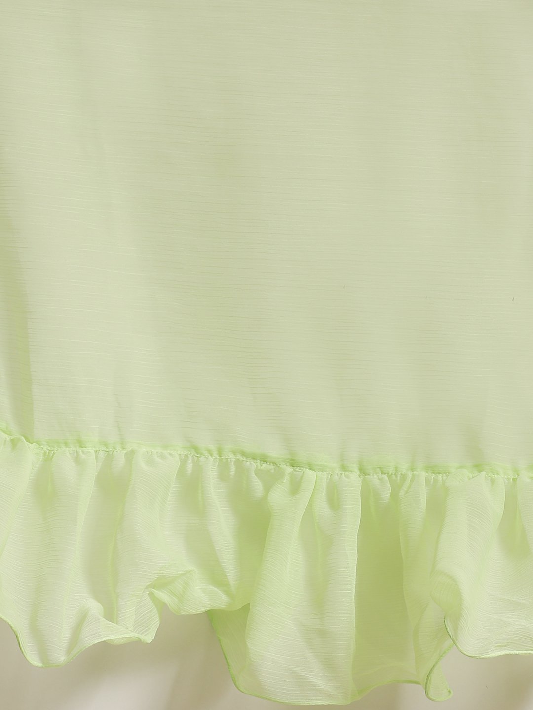 Women Mint Green Ruffled Saree With Ruffled Blouse | LASVINI - Redefining Indian Fashion with Elegance