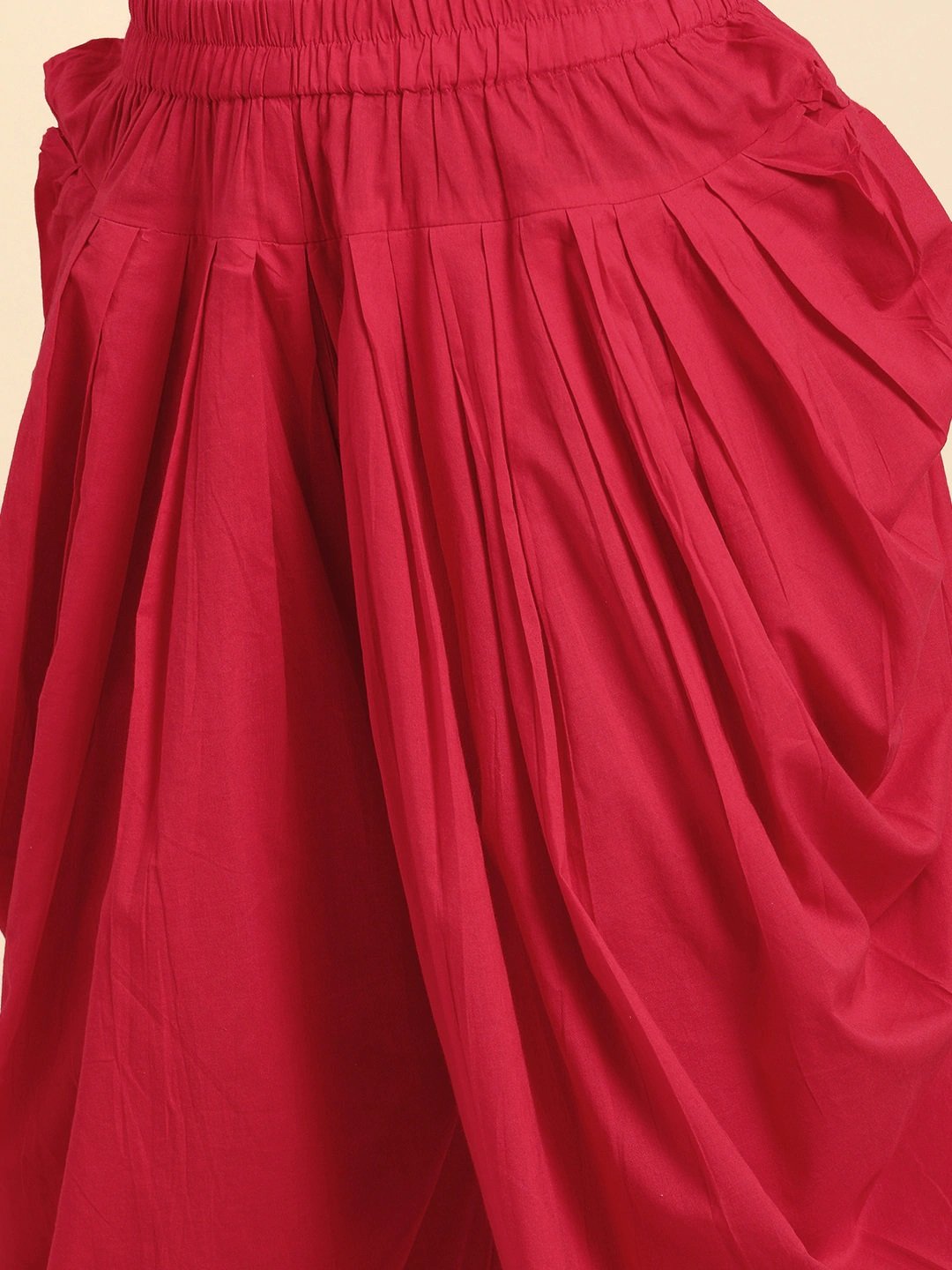 Women Peach Three-Quarter Sleeves Asymmetric Kurta Set | LASVINI - Redefining Indian Fashion with Elegance