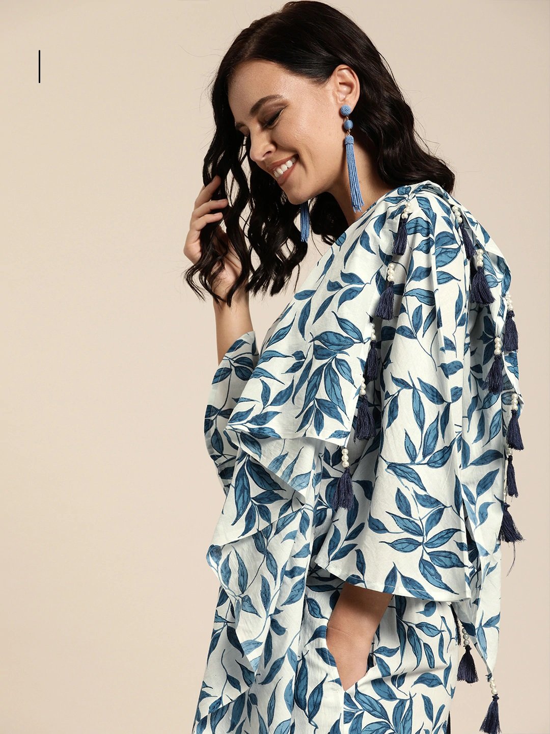 Women White Printed Palazzo Saree With Blouse | LASVINI - Redefining Indian Fashion with Elegance