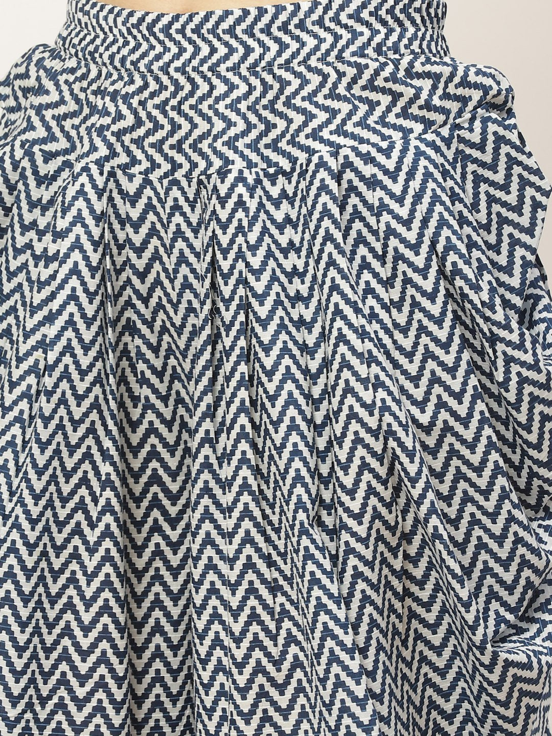 Women Indigo Three-Quarter Sleeves Flared Kurta And Dhoti Pant Set | LASVINI - Redefining Indian Fashion with Elegance