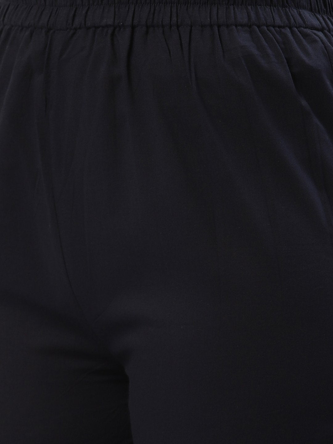 Women Navy Blue Three-Quarter Sleeves Flared Peplum Kurta And Sharara Set | LASVINI - Redefining Indian Fashion with Elegance