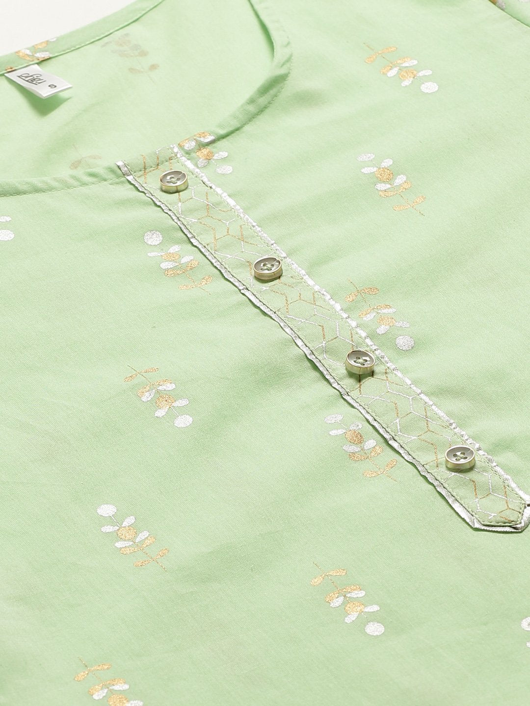 Women Green Three-Quarter Sleeves Straight Kurta With Palazzo | LASVINI - Redefining Indian Fashion with Elegance