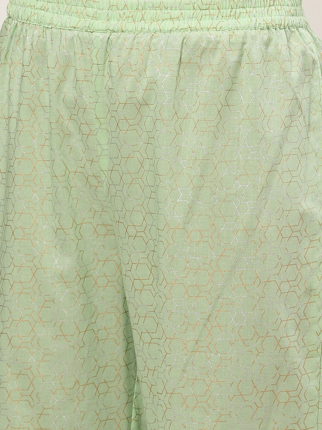 Women Green Three-Quarter Sleeves Straight Kurta With Palazzo | LASVINI - Redefining Indian Fashion with Elegance