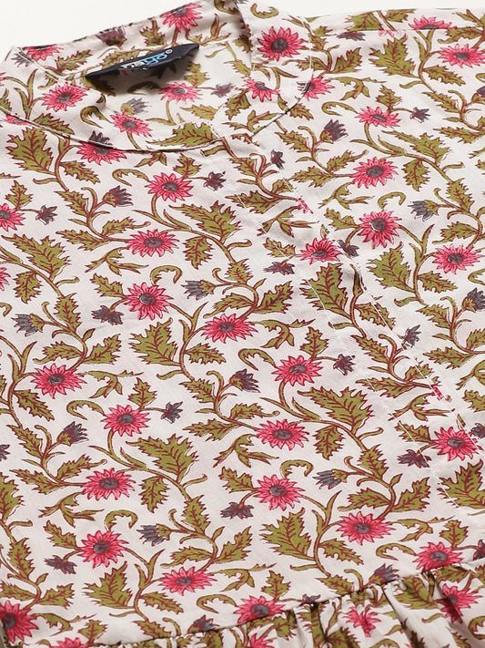 Women White Three-Quarter Sleeves Flared Kurta With Palazzo | LASVINI - Redefining Indian Fashion with Elegance