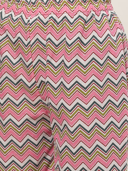 Women White Three-Quarter Sleeves Flared Kurta With Palazzo | LASVINI - Redefining Indian Fashion with Elegance