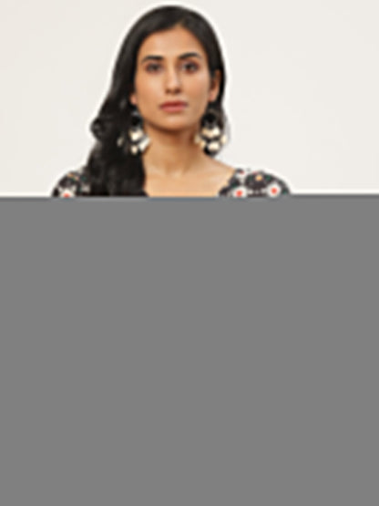 Women Black And Multi Printed Tunic | LASVINI - Redefining Indian Fashion with Elegance