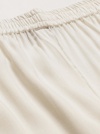 Women Off-White Falred Sharara | LASVINI - Redefining Indian Fashion with Elegance