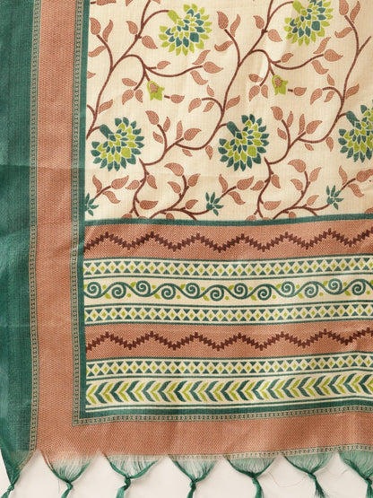 Women Brown Three-Quarter Sleeves Straight Kurta Trouser Dupatta Set | LASVINI - Redefining Indian Fashion with Elegance