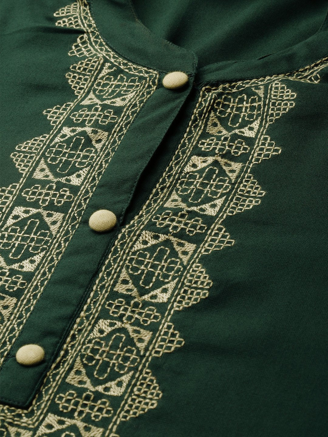 Women Blue Calf Length Three-Quarter Sleeves Straight Solid Yoke Design Viscose Rayon Kurta | LASVINI - Redefining Indian Fashion with Elegance