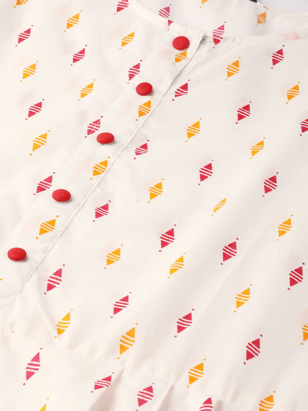 Women White Three-Quarter Sleeves Flared Kurta With Palazzo | LASVINI - Redefining Indian Fashion with Elegance