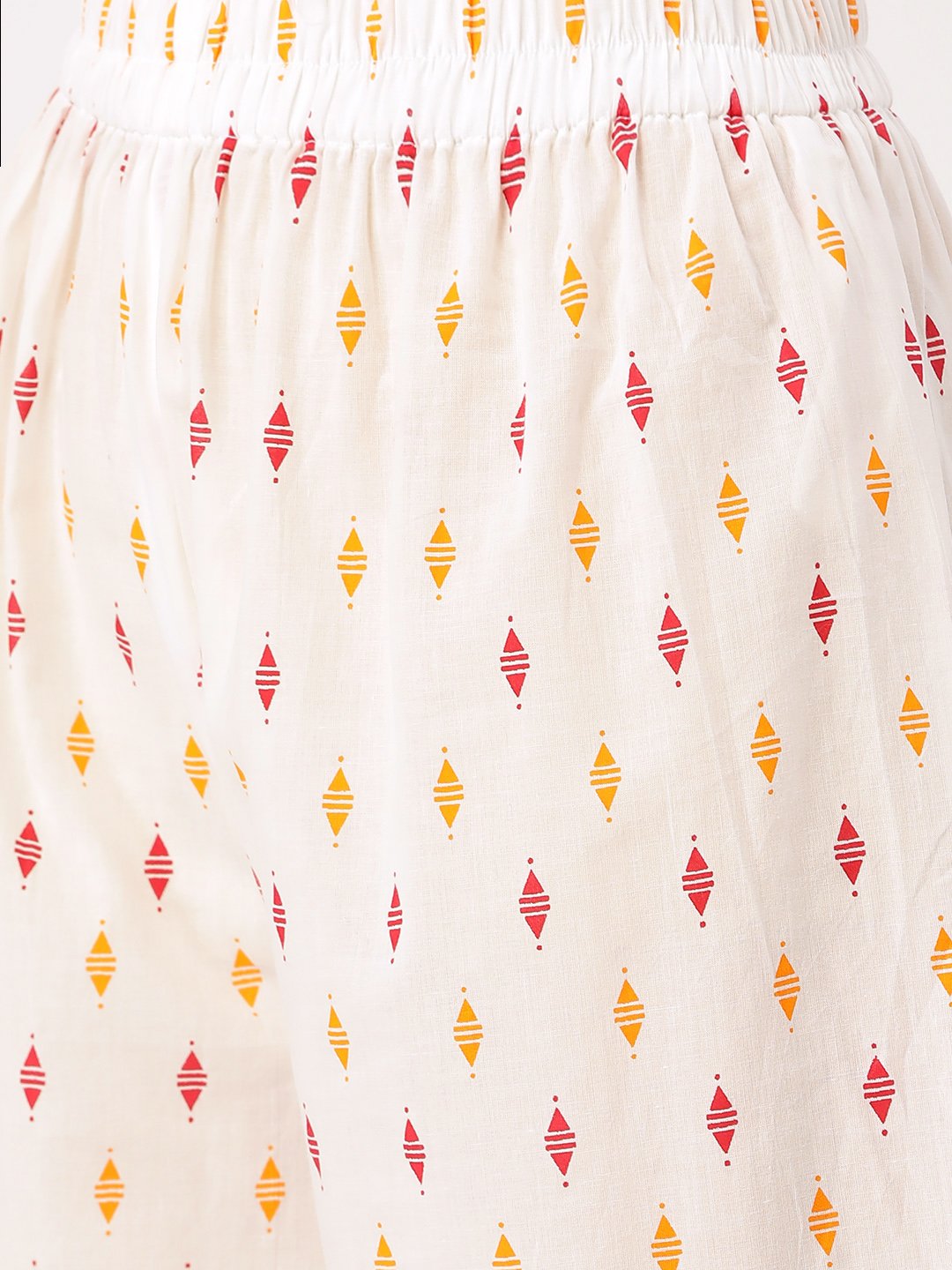 Women White Three-Quarter Sleeves Flared Kurta With Palazzo | LASVINI - Redefining Indian Fashion with Elegance