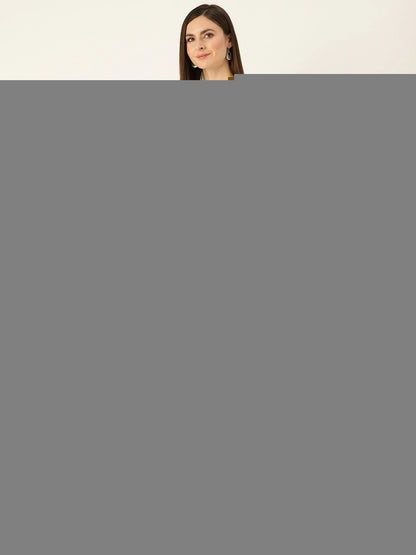 Women Offwhite Calf Length Three-Quarter Sleeves A-Line Ethnic Motifs Yoke Design Cotton Kurta | LASVINI - Redefining Indian Fashion with Elegance