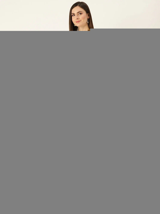 Women Offwhite Calf Length Three-Quarter Sleeves A-Line Ethnic Motifs Yoke Design Cotton Kurta | LASVINI - Redefining Indian Fashion with Elegance