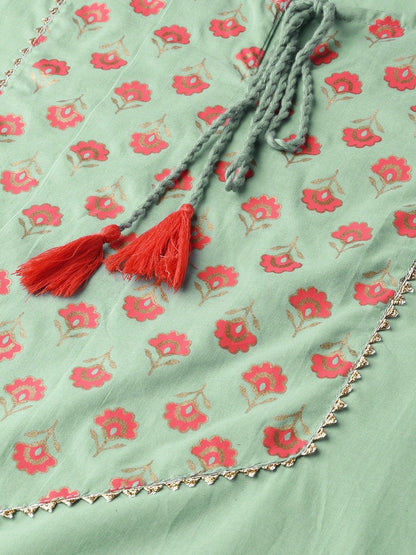 Women Blue Calf Length Three-Quarter Sleeves A-Line Solid Yoke Design Cotton Kurta | LASVINI - Redefining Indian Fashion with Elegance