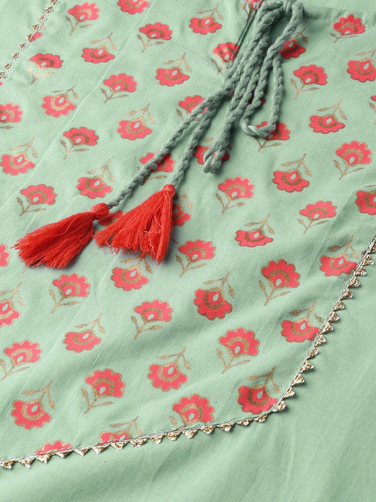 Women Blue Calf Length Three-Quarter Sleeves A-Line Solid Yoke Design Cotton Kurta | LASVINI - Redefining Indian Fashion with Elegance