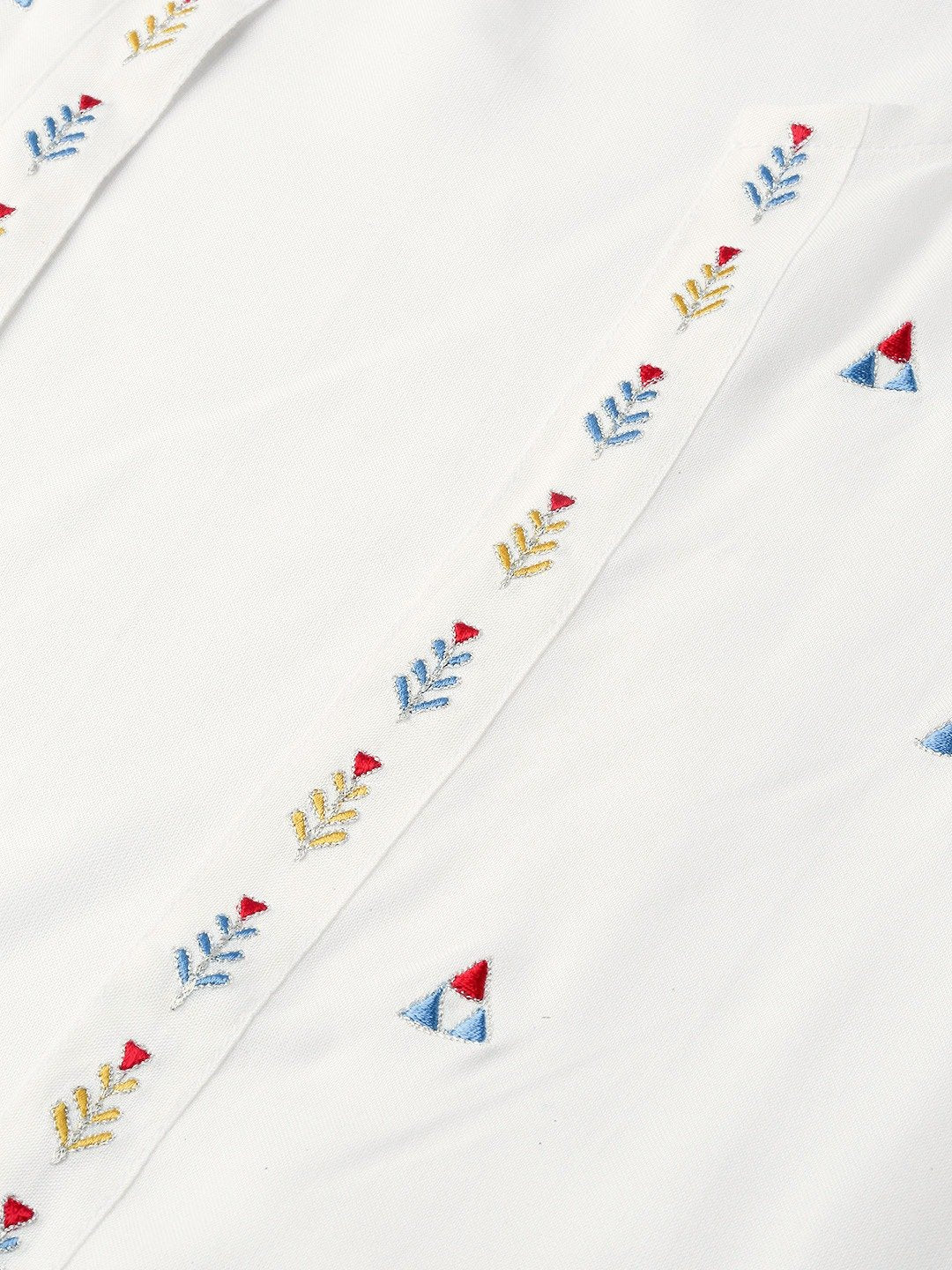 Women Offwhite Embroidered Top Pant With Shrug Set | LASVINI - Redefining Indian Fashion with Elegance