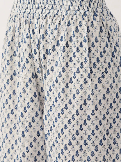 Women White Three-Quarter Sleeves Flared Kurta Palazzo And Dupatta Set | LASVINI - Redefining Indian Fashion with Elegance