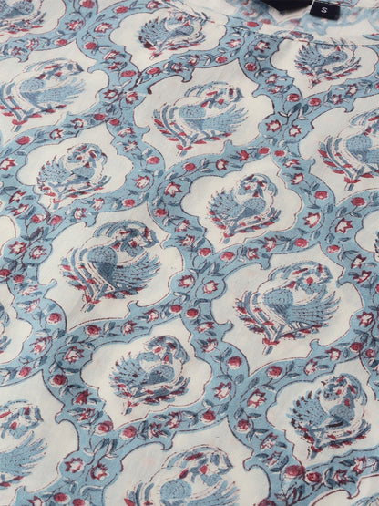 Women Blue Three-Quarter Sleeves Straight Kurta With Palazzo Set | LASVINI - Redefining Indian Fashion with Elegance