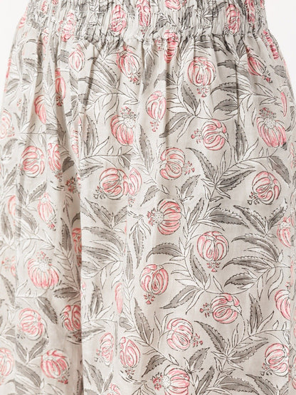 Women Offwhite Three-Quarter Sleeves Straight Kurta With Palazzo Set | LASVINI - Redefining Indian Fashion with Elegance