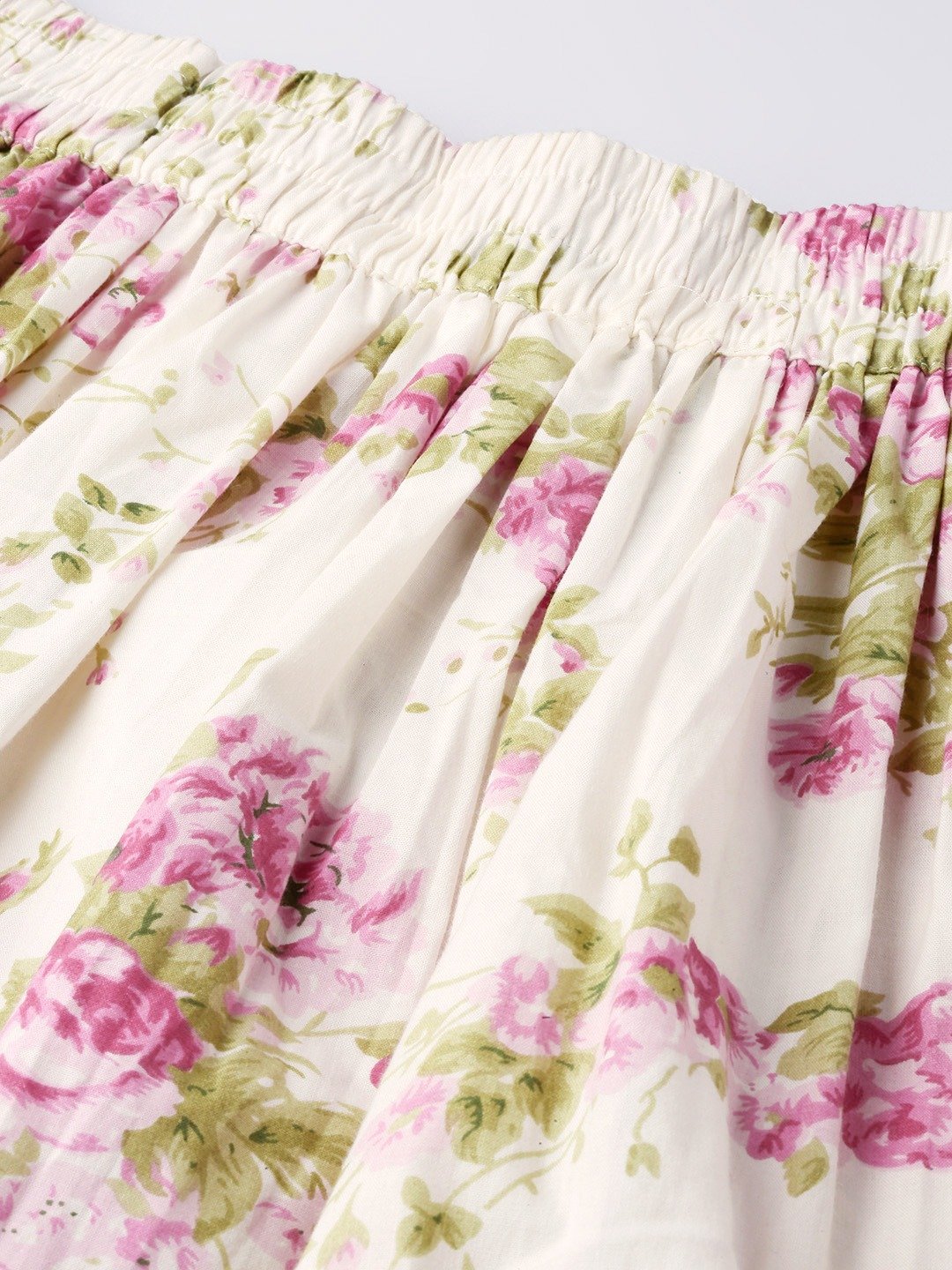 Women Off White Floral Printed Skirt | LASVINI - Redefining Indian Fashion with Elegance