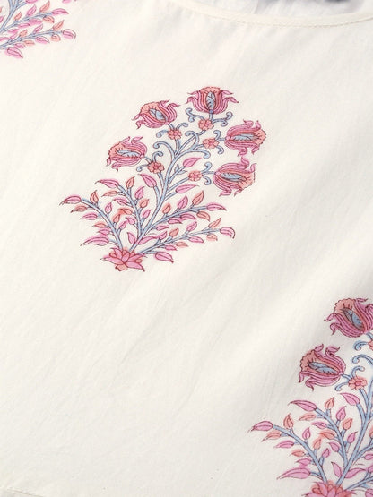 Women White Three-Quarter Sleeves Flared Kurta With Palazzo Set | LASVINI - Redefining Indian Fashion with Elegance