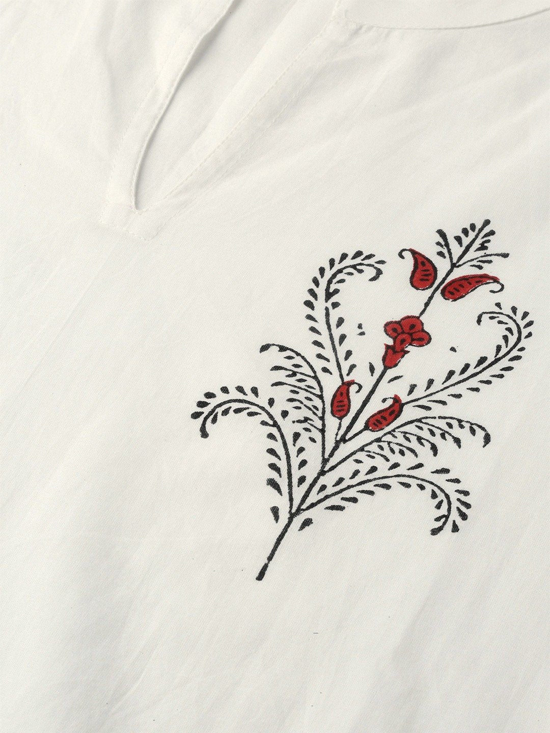 Women White Three-Quarter Sleeves Straight Kurta With Palazzo Set | LASVINI - Redefining Indian Fashion with Elegance