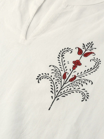 Women White Three-Quarter Sleeves Straight Kurta With Palazzo Set | LASVINI - Redefining Indian Fashion with Elegance