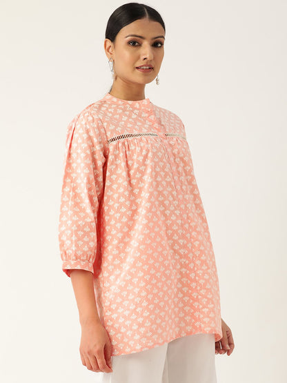 Women Pink And White Tunic | LASVINI - Redefining Indian Fashion with Elegance