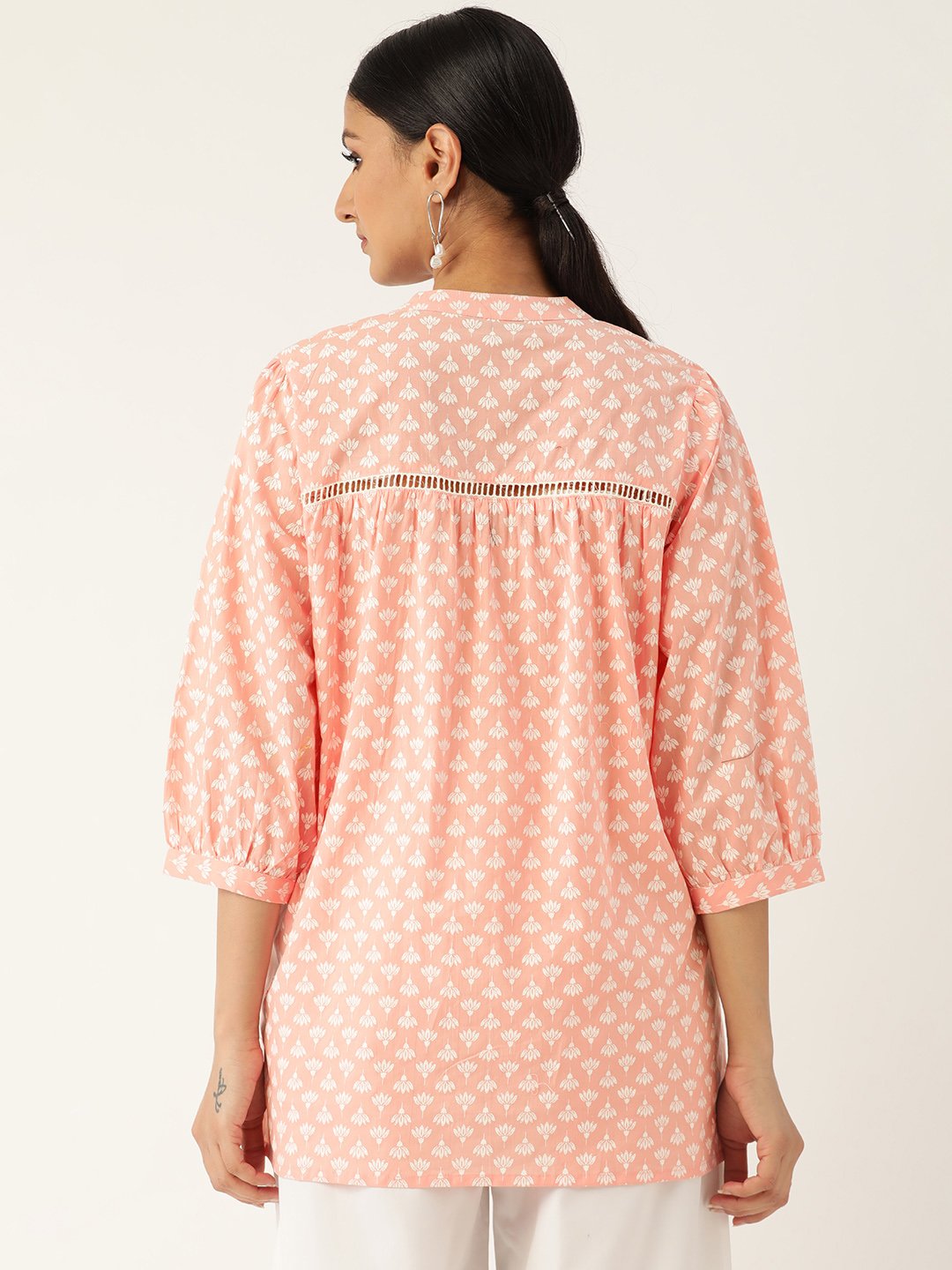 Women Pink And White Tunic | LASVINI - Redefining Indian Fashion with Elegance