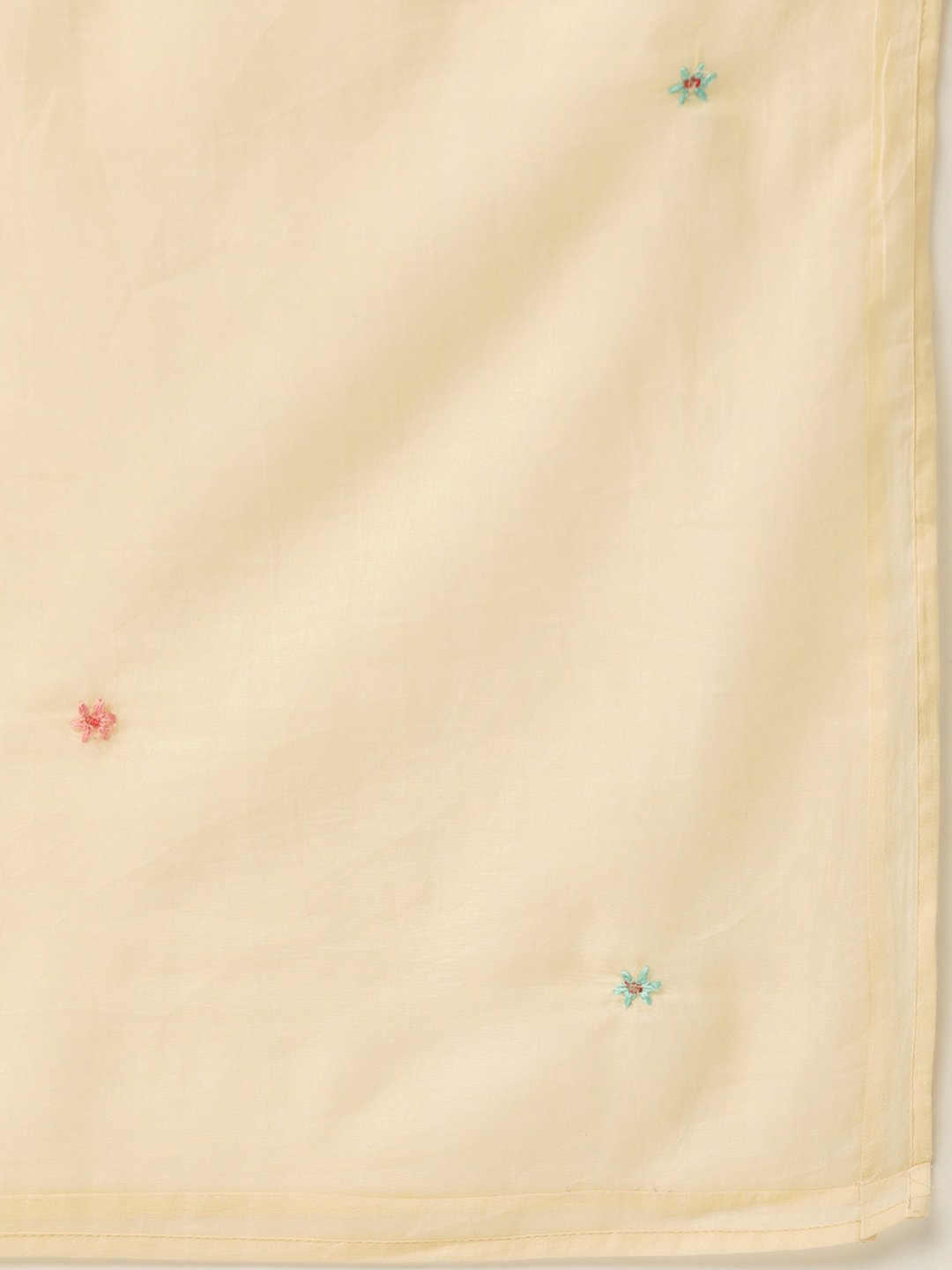 Women Cream-Coloured Yoke Design Kurta With Palazzos & Dupatta | LASVINI - Redefining Indian Fashion with Elegance