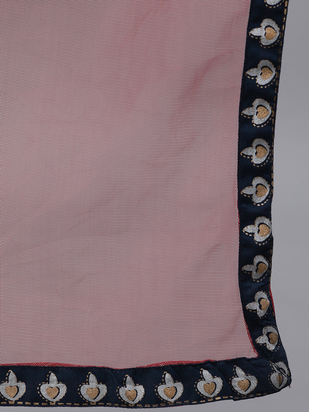 Women Navy Blue Solid Embroidered V-Neck Viscose Rayon Maxi Dress With Dupatta | LASVINI - Redefining Indian Fashion with Elegance