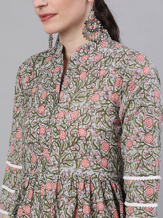 Women White Three-Quarter Sleeves Flared Kurta And Palazzo Set | LASVINI - Redefining Indian Fashion with Elegance