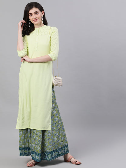 Women Green Printed Maxi Skirt | LASVINI - Redefining Indian Fashion with Elegance