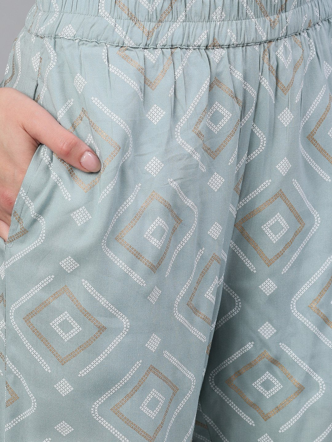 Women Grey Three-Quarter Sleeves Straight Kurta Palazzo With Dupatta | LASVINI - Redefining Indian Fashion with Elegance