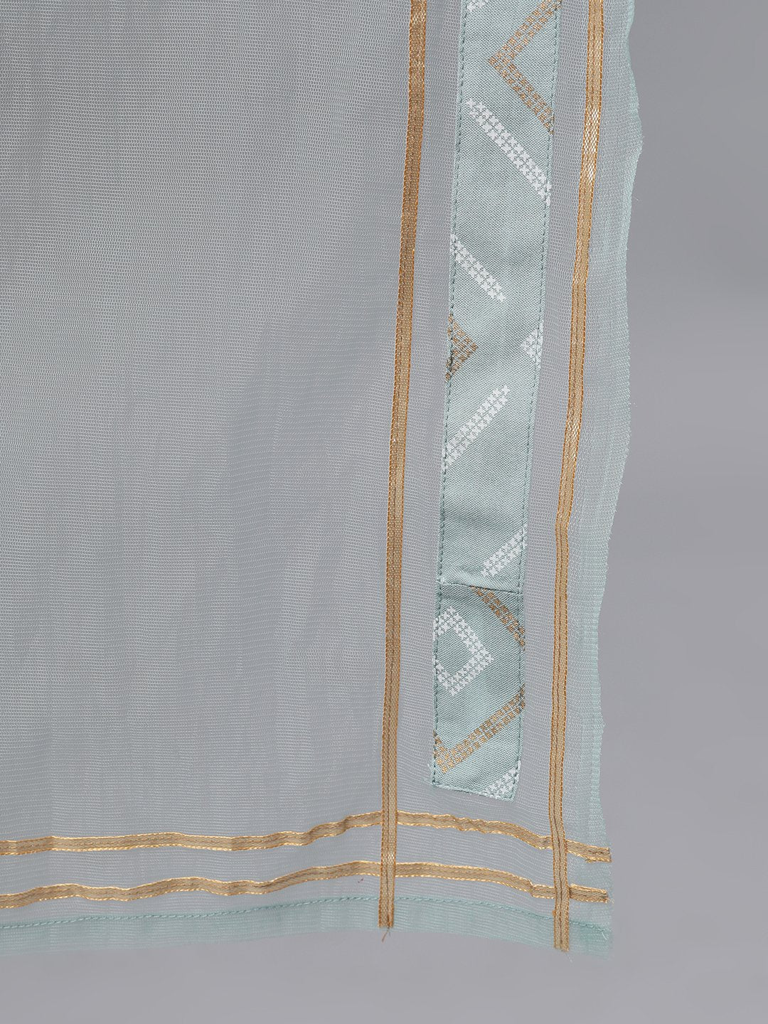 Women Grey Three-Quarter Sleeves Straight Kurta Palazzo With Dupatta | LASVINI - Redefining Indian Fashion with Elegance