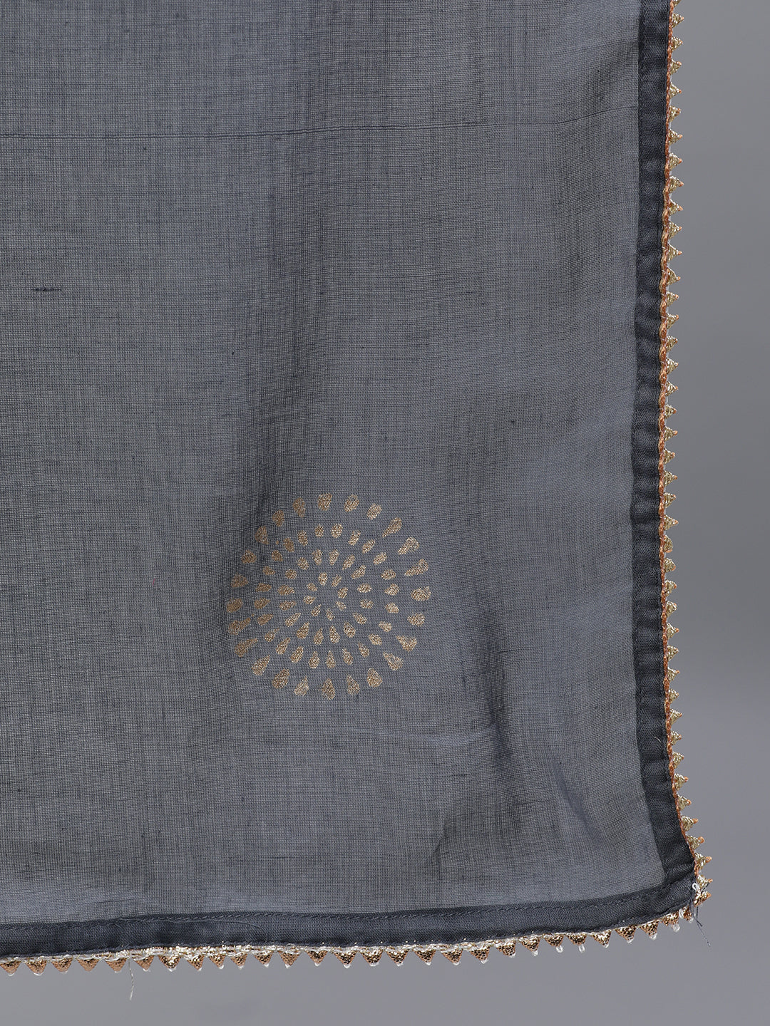 Women Yellow Floral Printed Round Neck Cotton Maxi Dress With Dupatta | LASVINI - Redefining Indian Fashion with Elegance