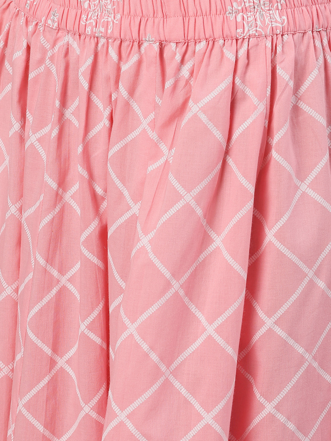 Women Pink Three-Quarter Sleeves Straight Kurta Skirt Set With Dupatta | LASVINI - Redefining Indian Fashion with Elegance