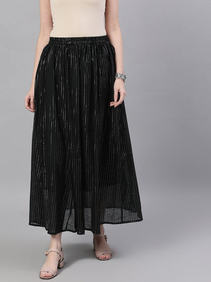 Women Black Maxi Skirt | LASVINI - Redefining Indian Fashion with Elegance