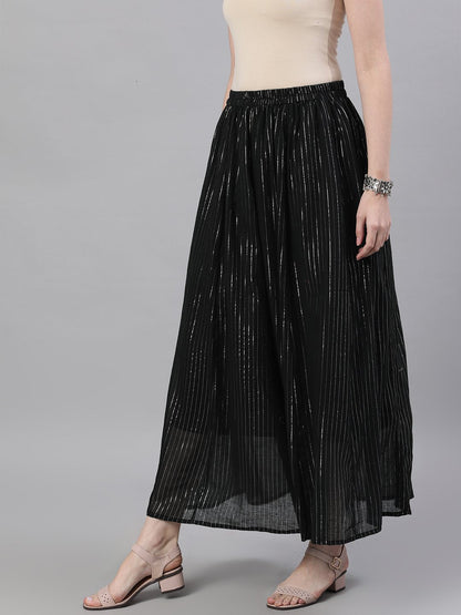 Women Black Maxi Skirt | LASVINI - Redefining Indian Fashion with Elegance