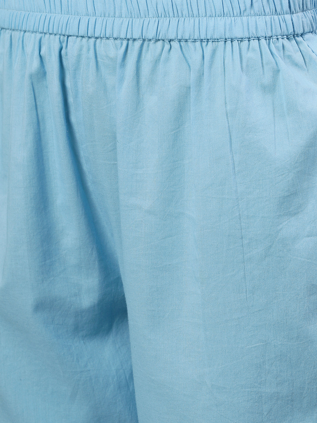 Women Light Blue Three-Quarter Sleeves Flared Kurta Palazzo With Dupatta | LASVINI - Redefining Indian Fashion with Elegance