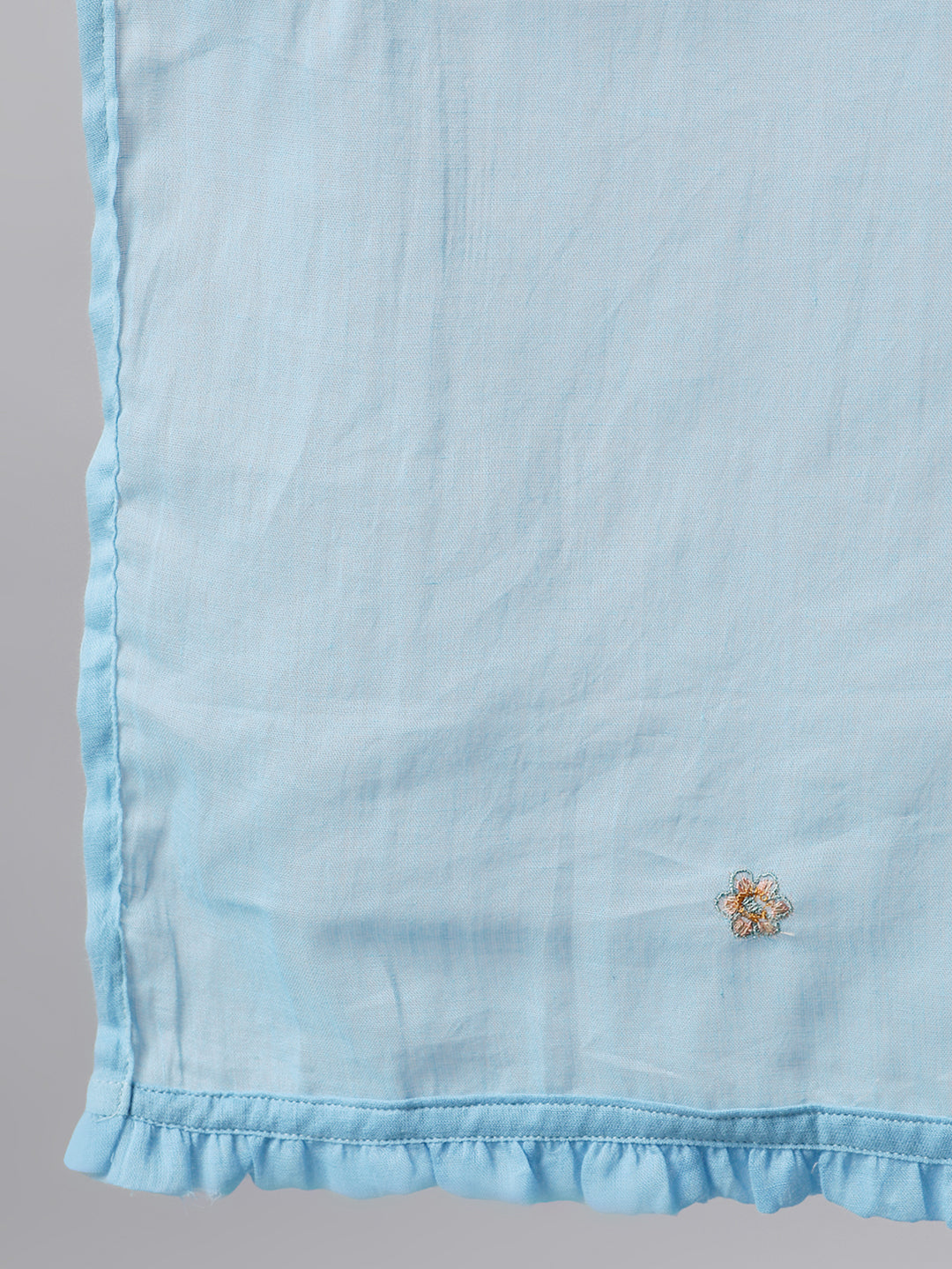 Women Light Blue Three-Quarter Sleeves Flared Kurta Palazzo With Dupatta | LASVINI - Redefining Indian Fashion with Elegance