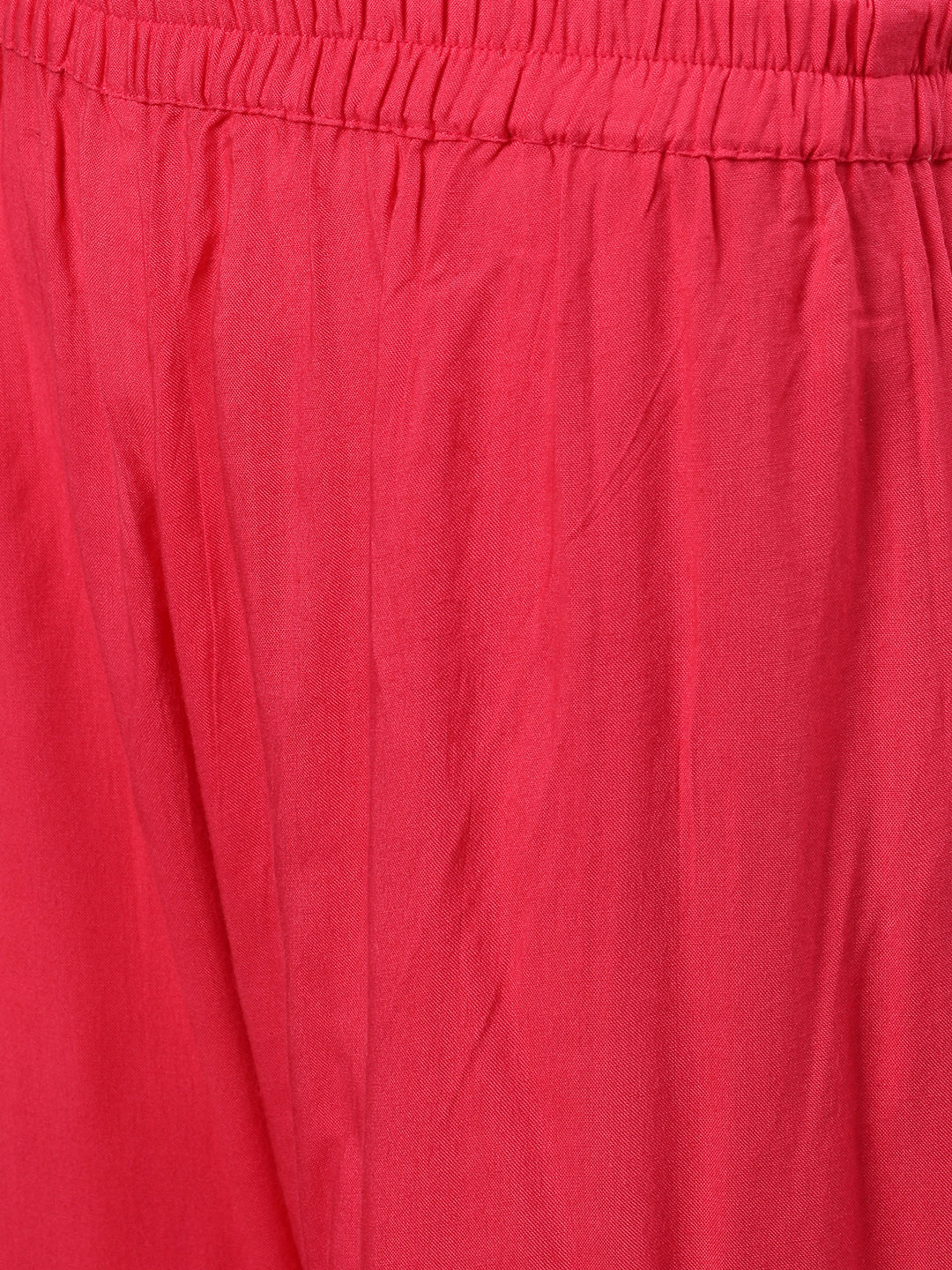 Women Pink Three-Quarter Sleeves Straight | LASVINI - Redefining Indian Fashion with Elegance