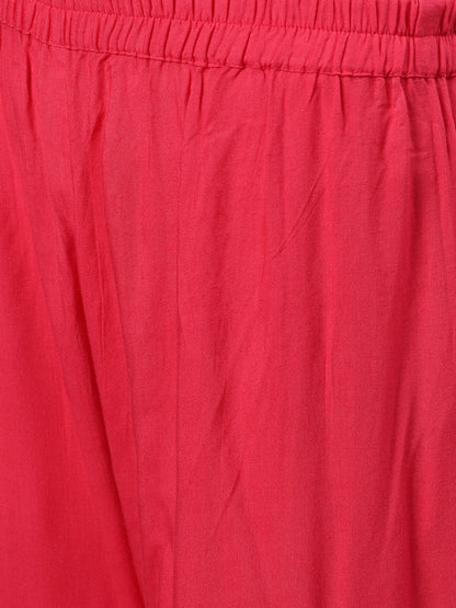 Women Pink Three-Quarter Sleeves Straight | LASVINI - Redefining Indian Fashion with Elegance