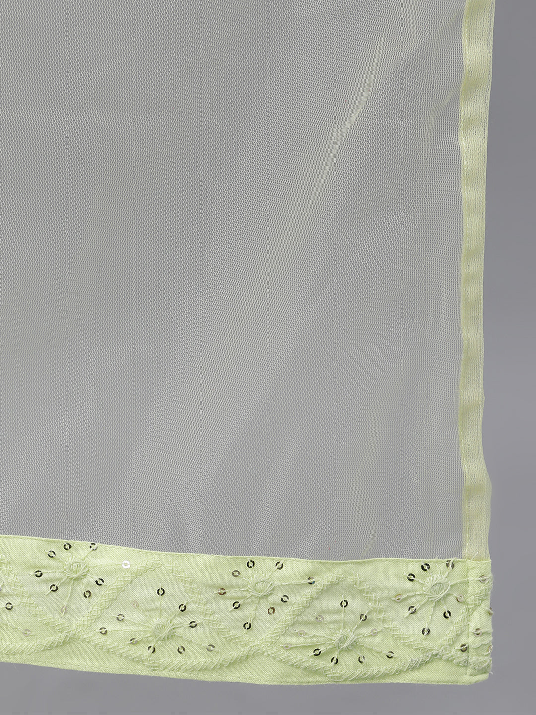 Women Light Neon Green Solid Embroidered Round Neck Viscose Rayon Maxi Dress With Dupatta | LASVINI - Redefining Indian Fashion with Elegance