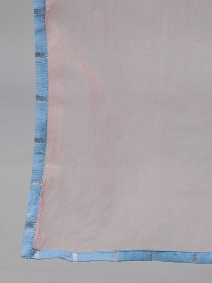 Women Blue Solid Solid Round Neck Cotton Maxi Dress | LASVINI - Redefining Indian Fashion with Elegance