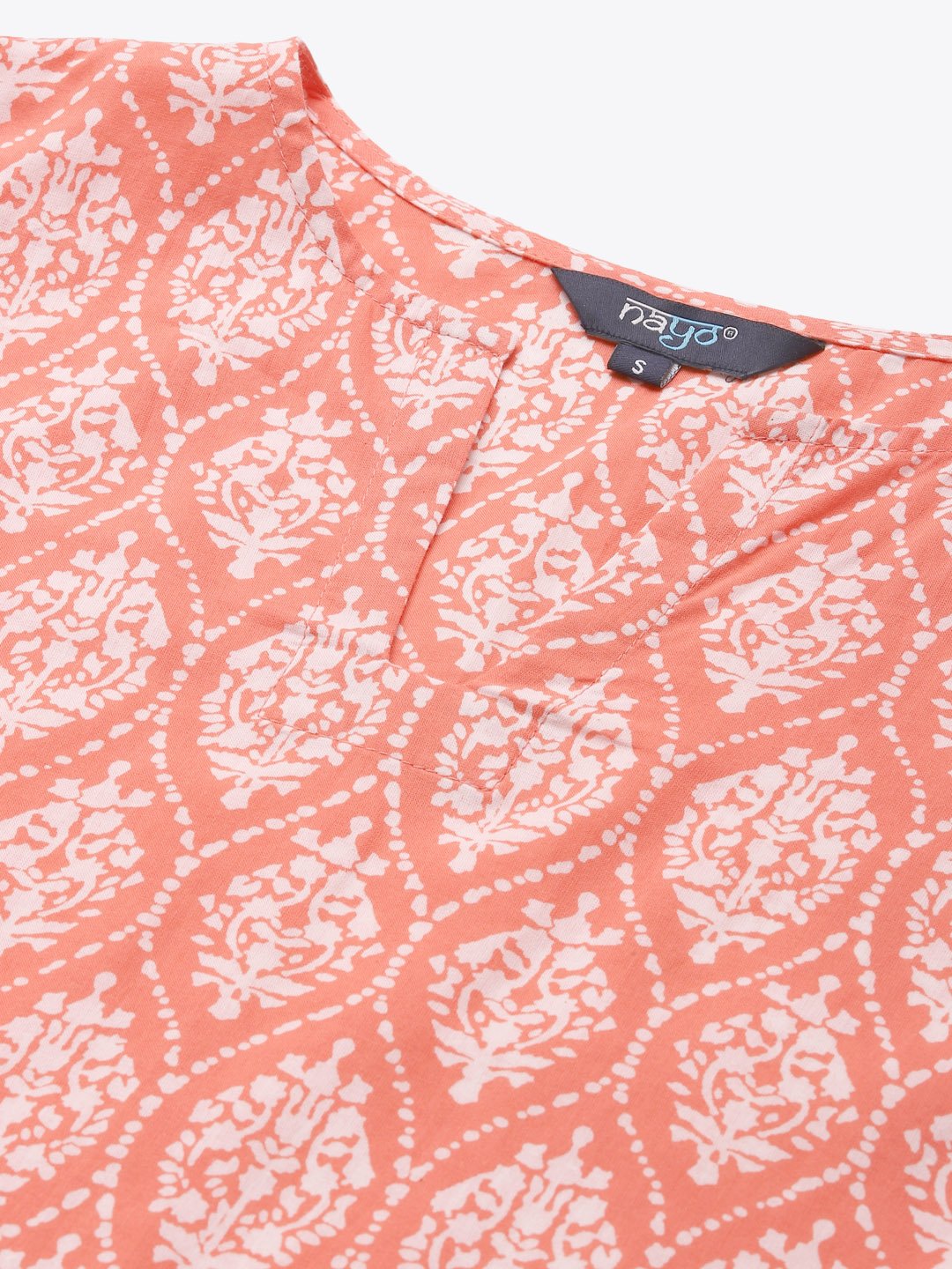 Womens Peach & Off White Printed Night Suit | LASVINI - Redefining Indian Fashion with Elegance