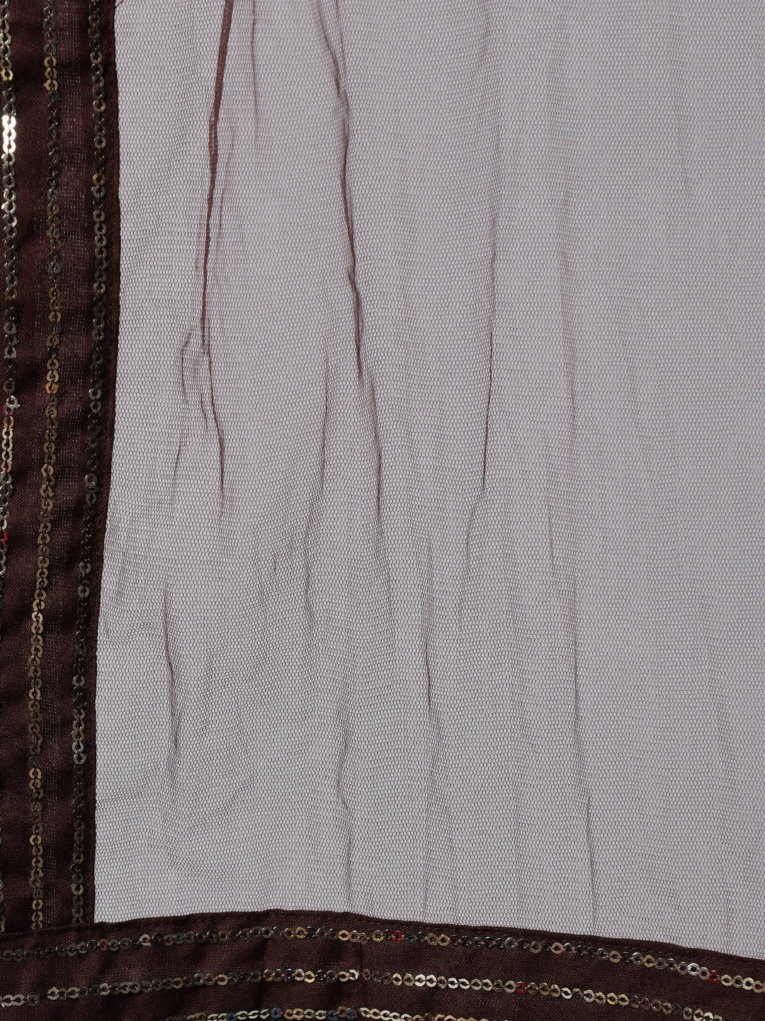 Women Dark Brown Sequence Straight Kurta Plazzo & Net Dupatta | LASVINI - Redefining Indian Fashion with Elegance